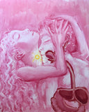 Cosmic Love, Pink Aura Original Oil Painting