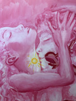 Cosmic Love, Pink Aura Original Oil Painting